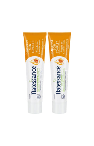 Lot de 2 dentifrices bio - Soin complet - Propolis & aloe vera - 2 x 75 ml