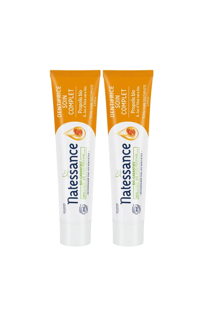 Lot de 2 dentifrices bio - Soin complet - Propolis & aloe vera - 2 x 75 ml