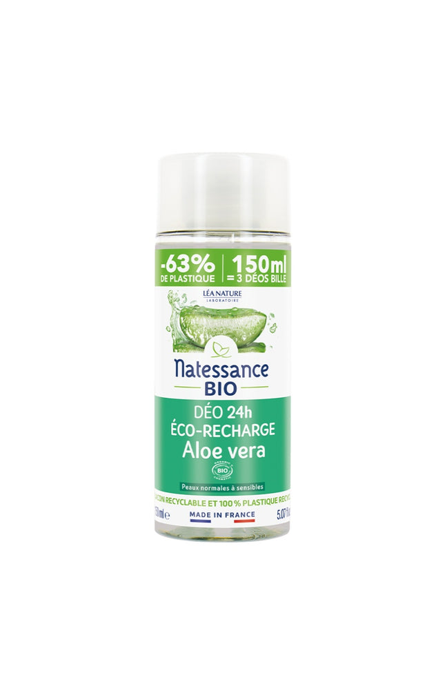 Eco-recharge déodorant bio - Aloe vera - Peaux normales & sensibles - 150 ml