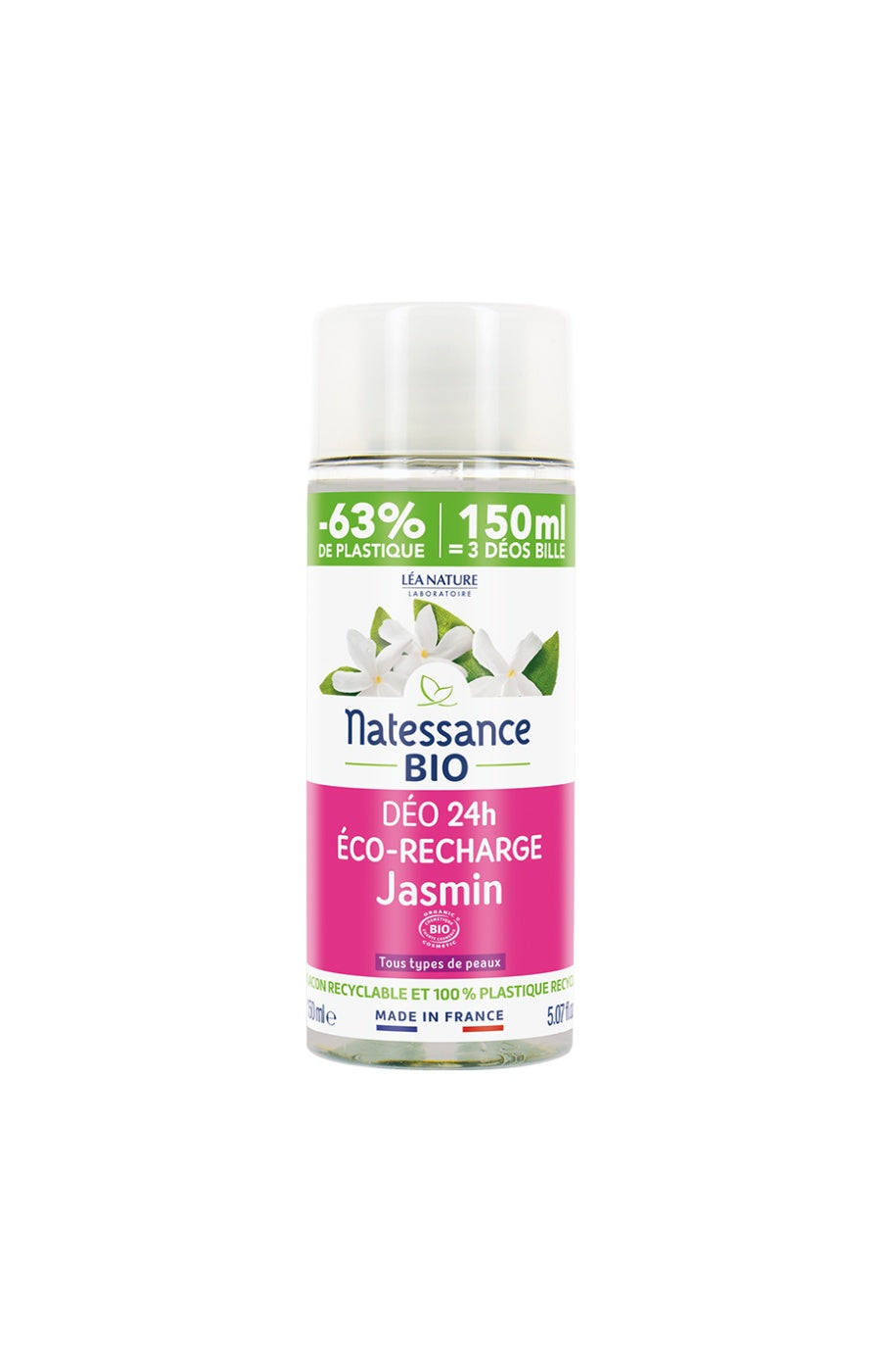 Eco-recharge déodorant bio - Jasmin - 150 ml