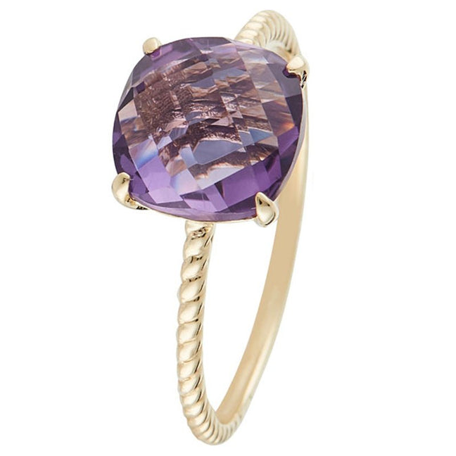 Bague Ihosy - Or jaune 375/1000 & améthyste