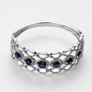 Bague Pianosa - Or blanc 375/1000 & saphir