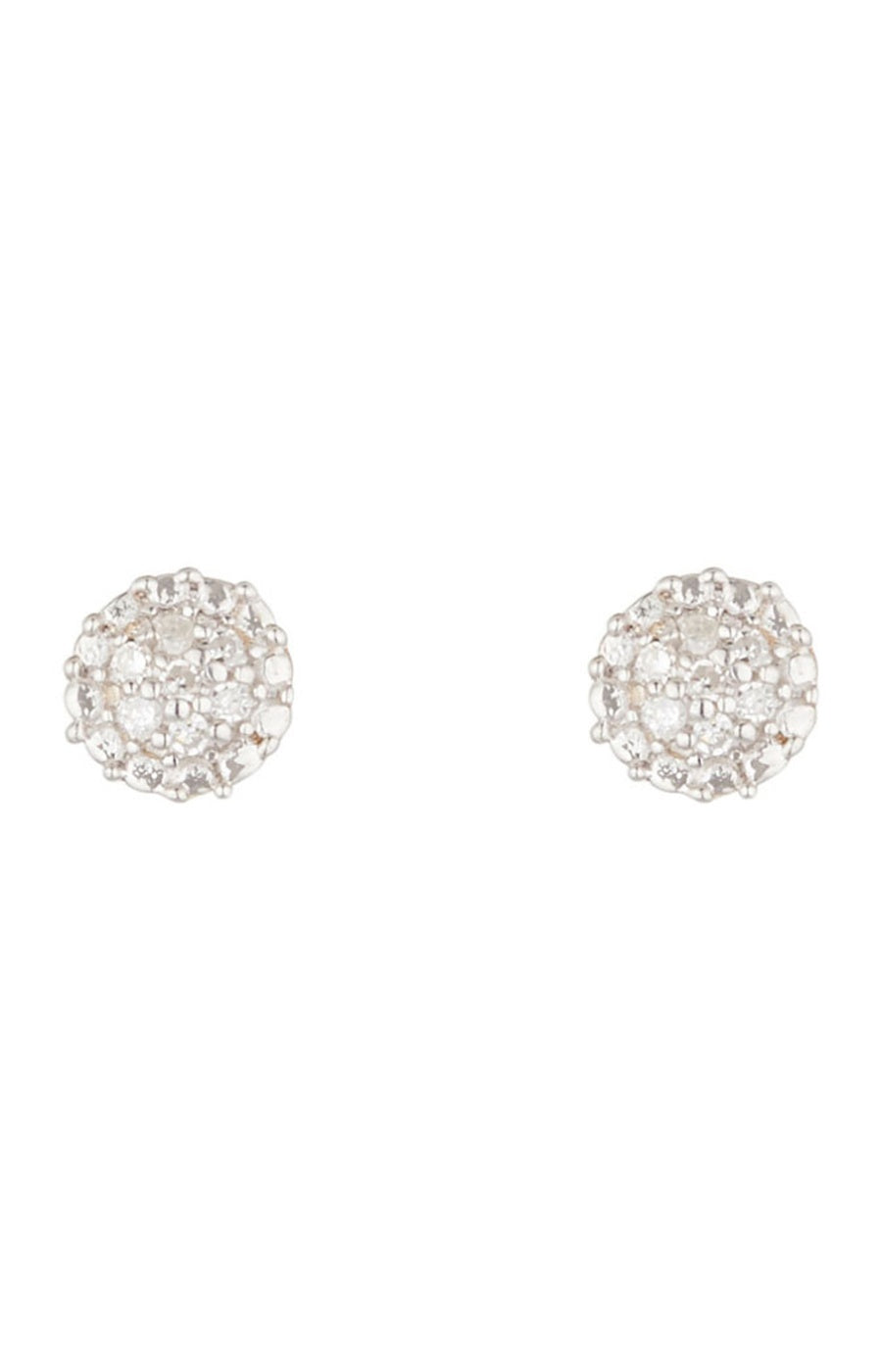 Boucles d'oreilles Round Stud - Or jaune 375/1000 & diamant