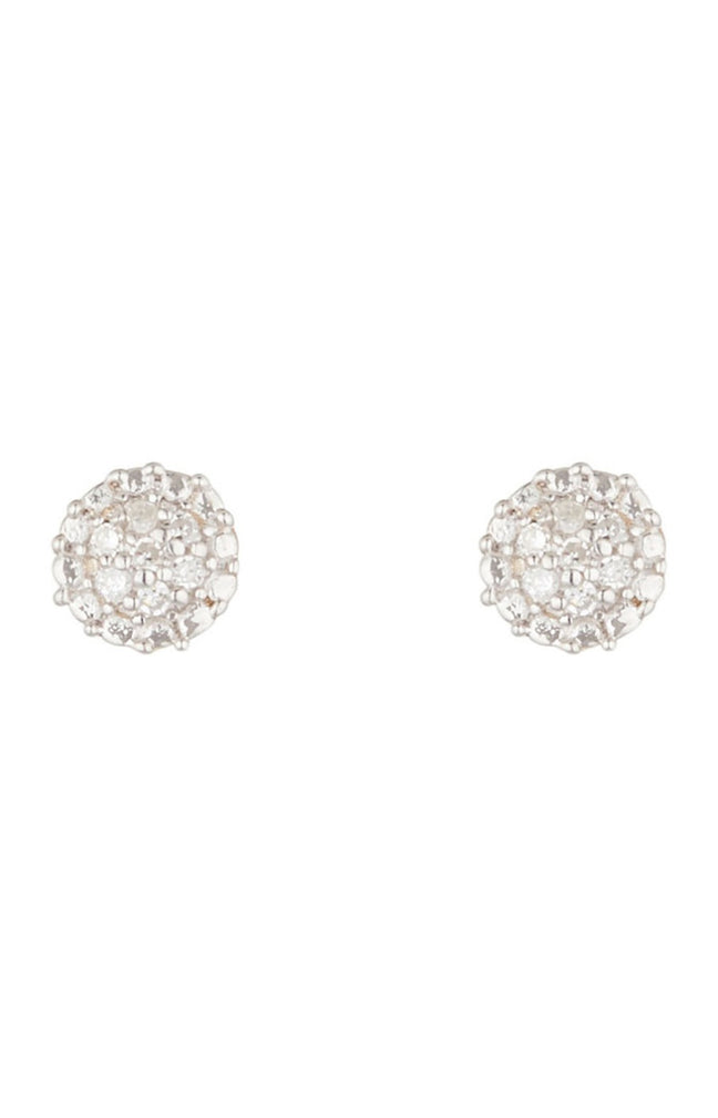 Boucles d'oreilles Round Stud - Or jaune 375/1000 & diamant