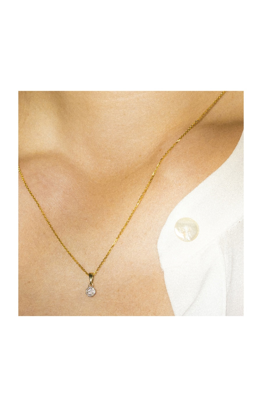 Pendentif Idylle - Or jaune 375/1000 & diamants