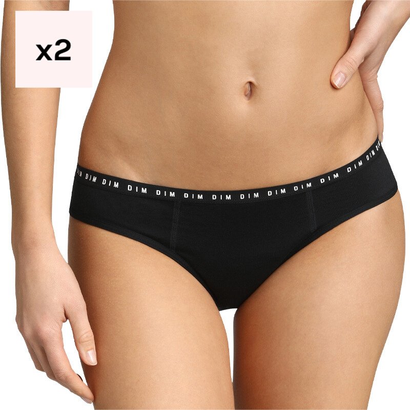 Culottes menstruelles en coton bio - Flux abondants - 2 unités-Noir