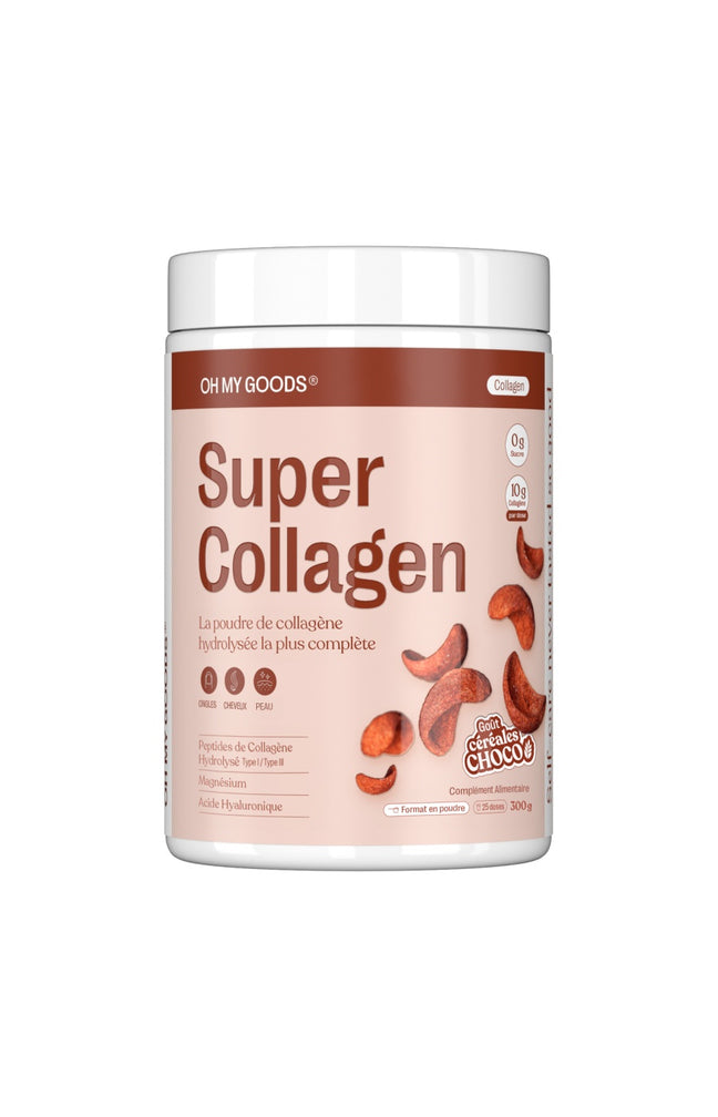Poudre de collagène hydrolysée - Super Collagen - Goût céréales choco - 300 g