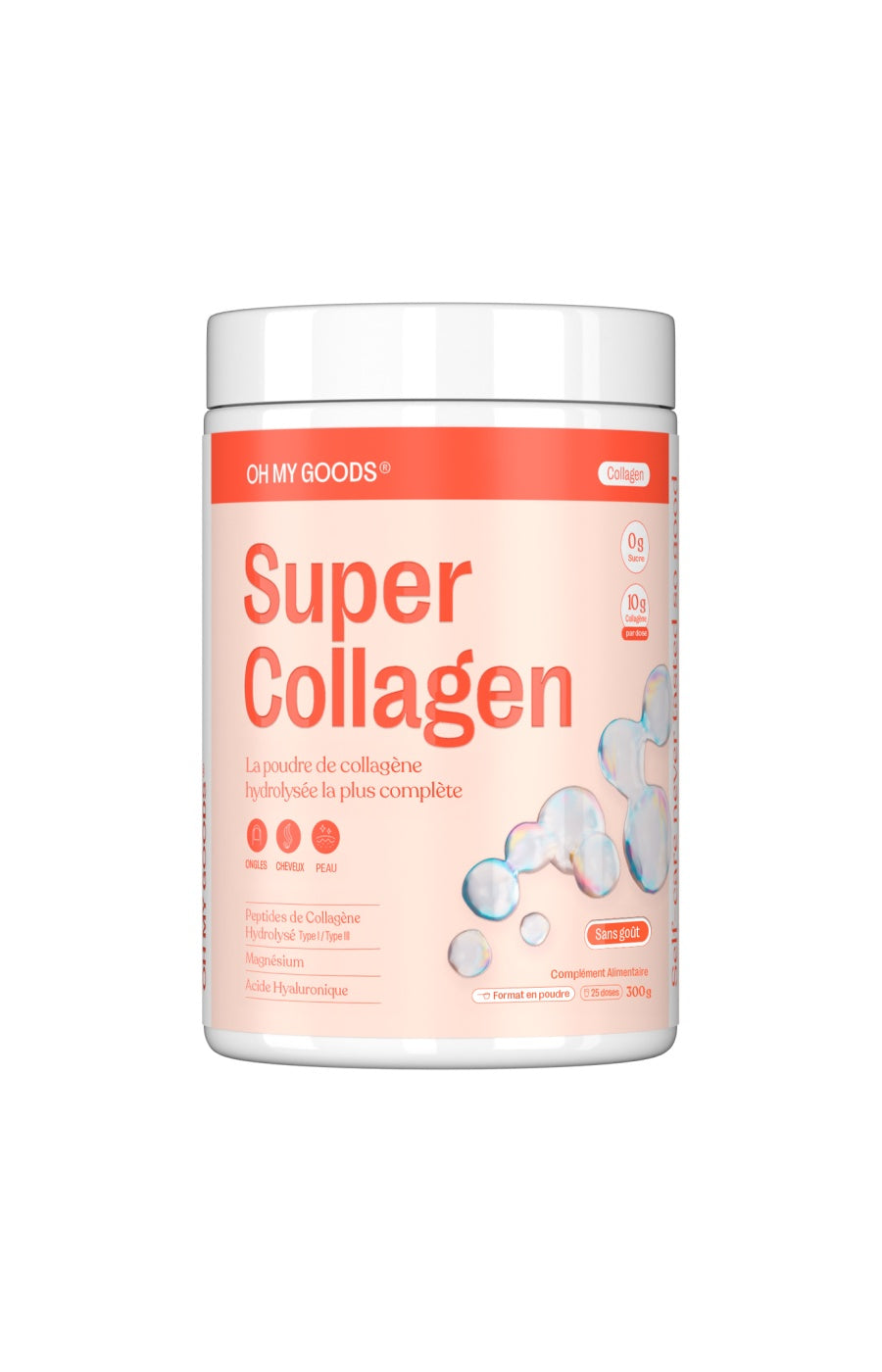 Poudre de collagène hydrolysée - Super Collagen - Goût neutre - 300 g