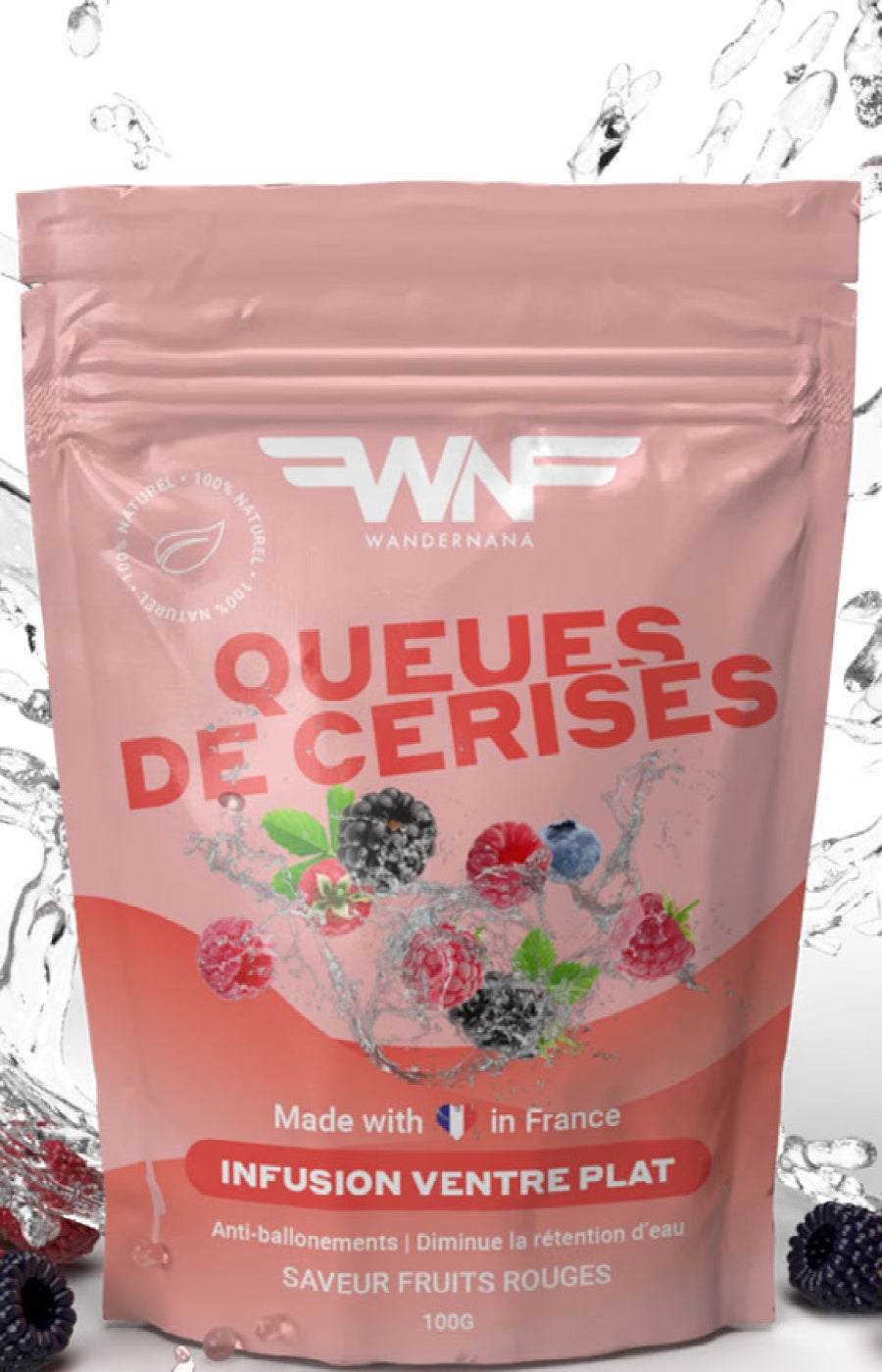 Cure drainante naturelle - Queues de cerises - Fruits rouges - 100 g