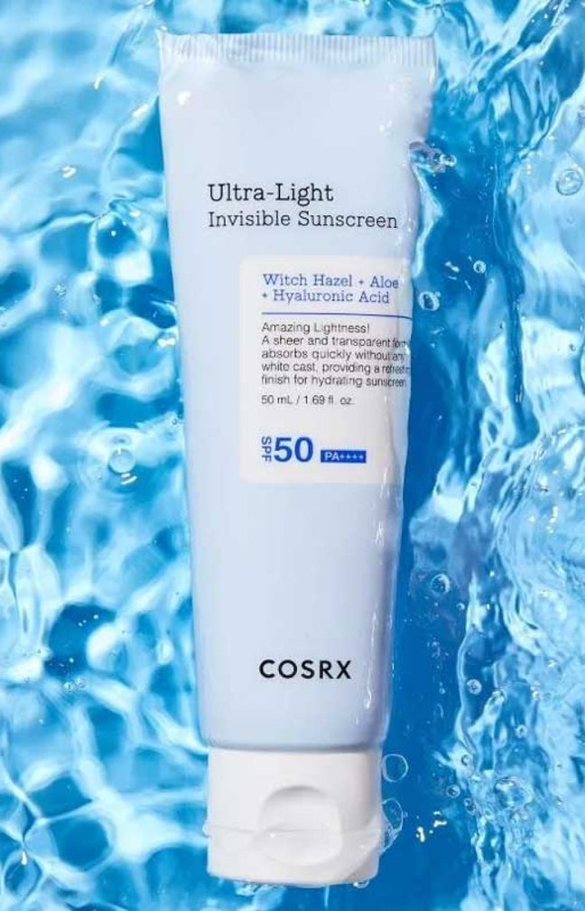 Crème solaire invisible SPF 50 - Acide hyaluronique & aloe - Visage
