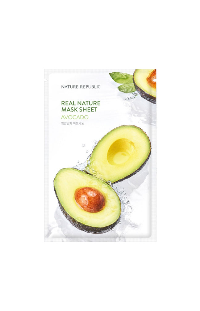 Masque en tissu hydratant - Real Nature - Avocat - Visage - 1 unité