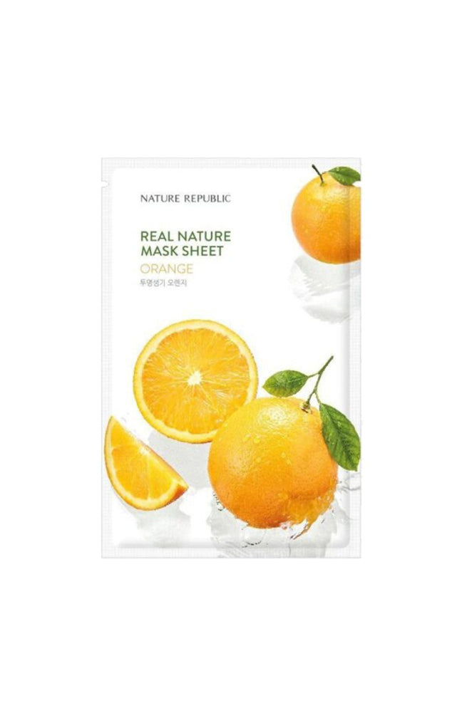 Masque en tissu hydratant - Real Nature - Orange - Visage - 1 unité