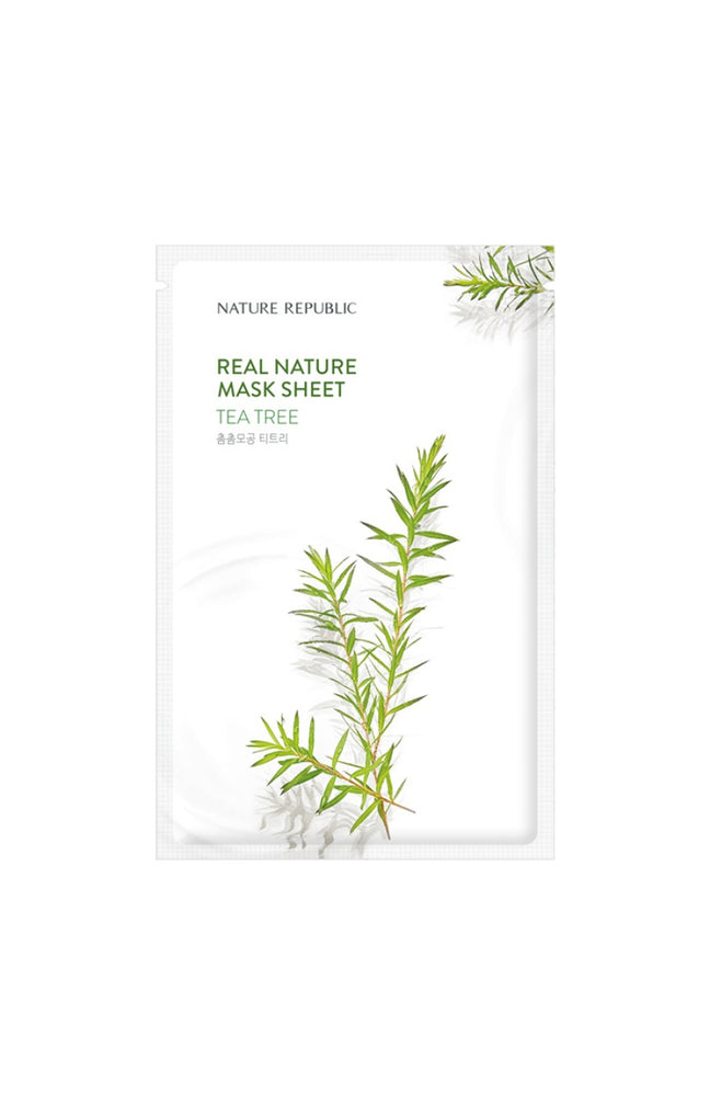 Masque en tissu hydratant - Real Nature - Arbre à thé - Visage - 1 unité
