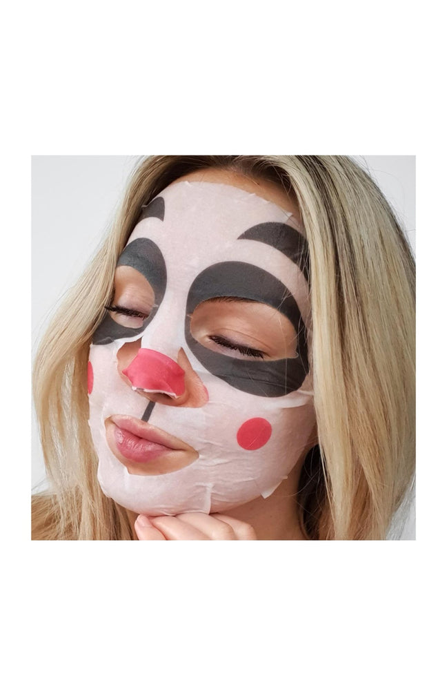 Masque en tissu anti-âge - Collagène - Visage - Panda - 12 unités