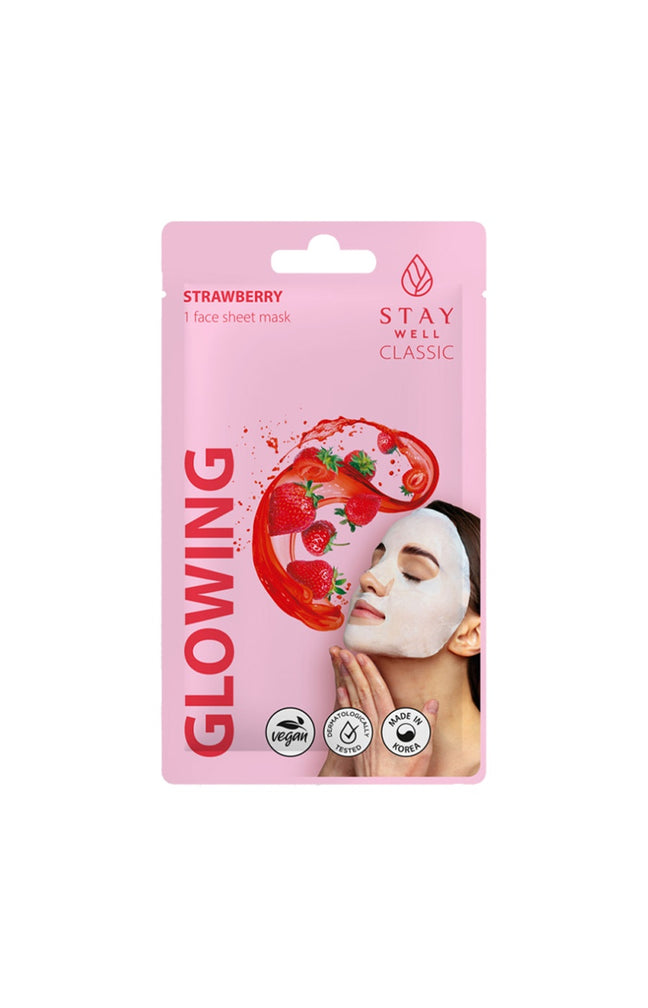 Masque éclat en tissu - Fraise - Visage - 10 unités