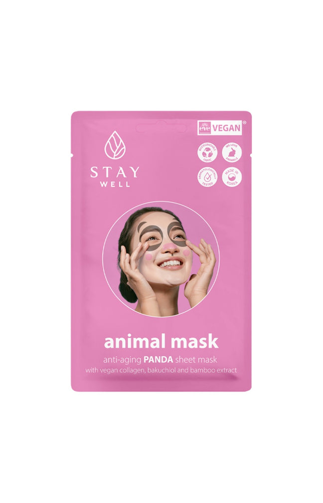 Masque en tissu anti-âge - Collagène - Visage - Panda - 12 unités