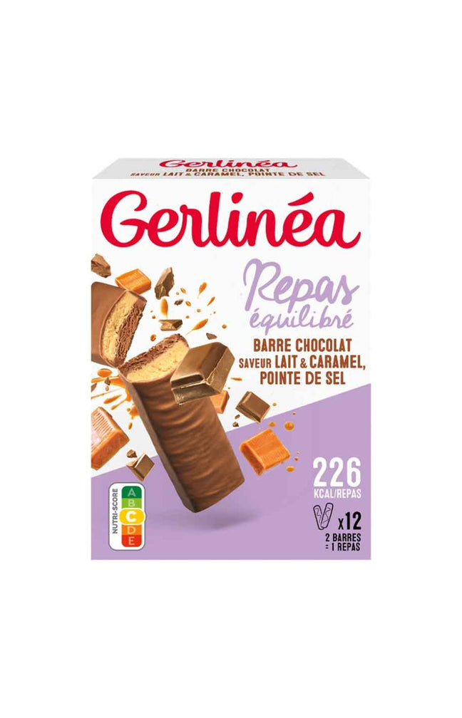 Barres chocolat au lait & caramel - Substitut de repas - 12 unités