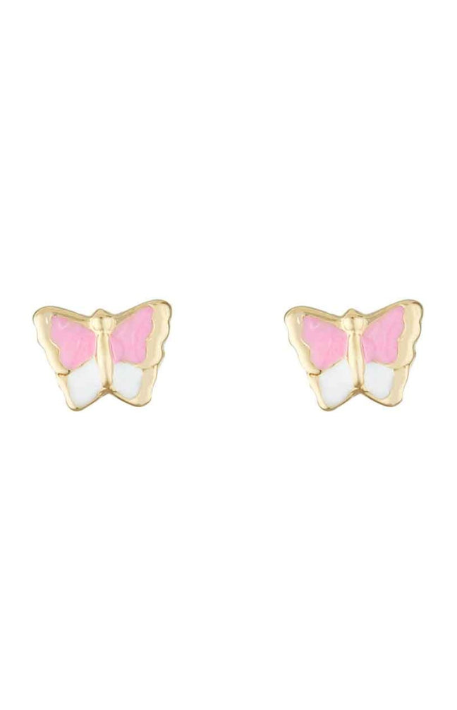 Boucles d'oreilles Papillon amoureux - Or jaune 375/1000 - Enfant