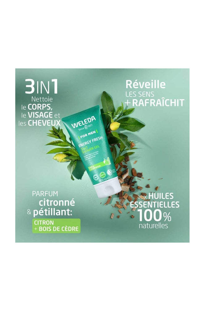 Gel douche 3-en-1 - Energy Fresh - Homme - 2 x 200 ml