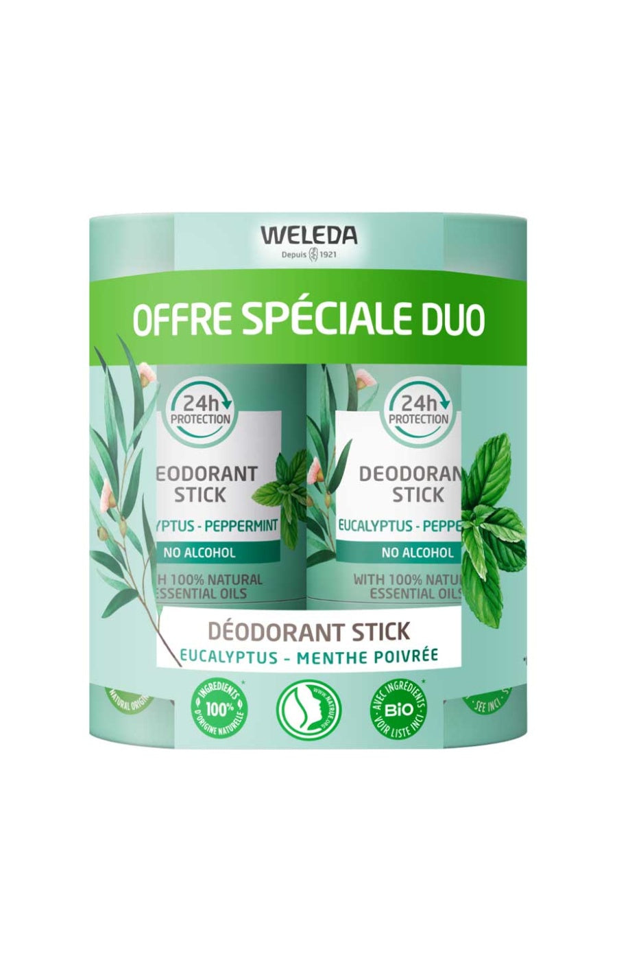 Déodorants stick - Eucalyptus & peppermint - 2 x 50 g