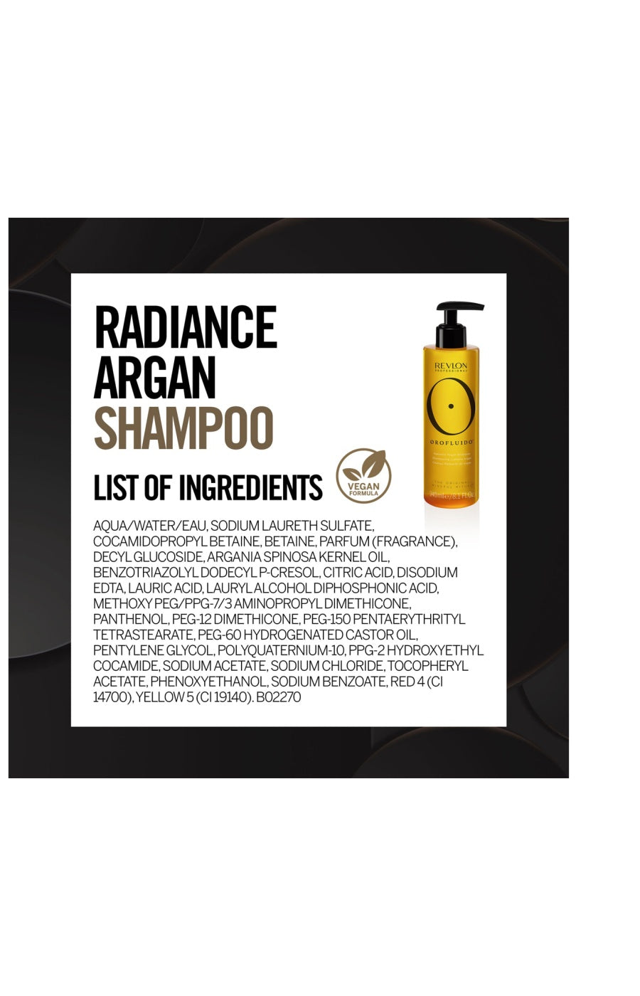 Shampoing à l'huile d'argan - Orofluido - Tous types de cheveux