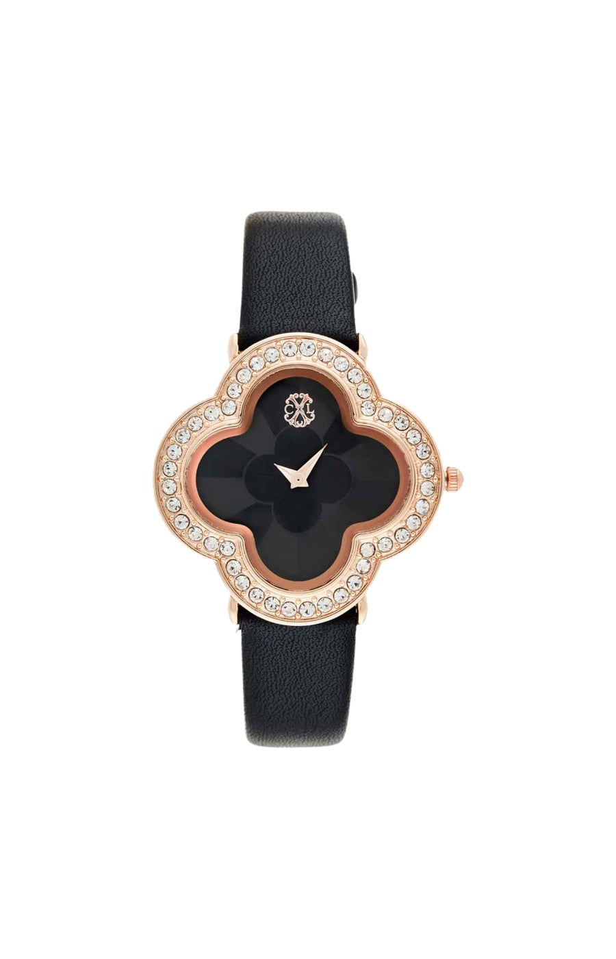 Montre à quartz - Cuir noir