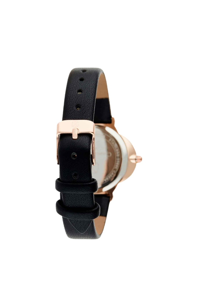 Montre à quartz - Cuir noir