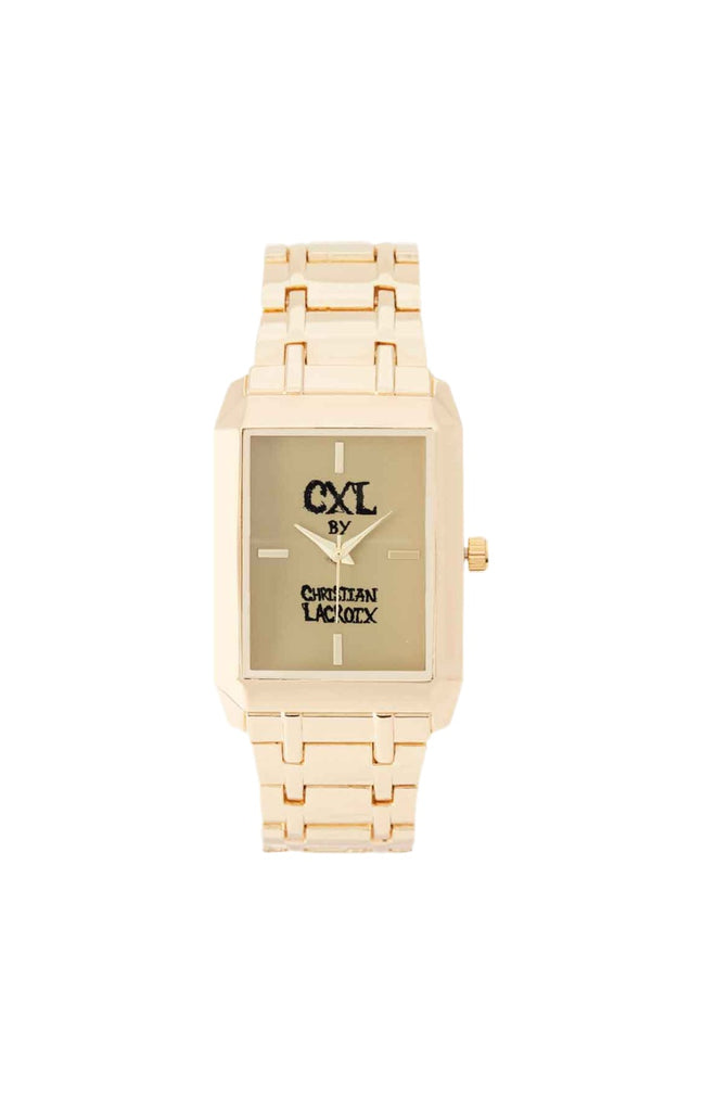 Montre rectangle à quartz - Alliage doré