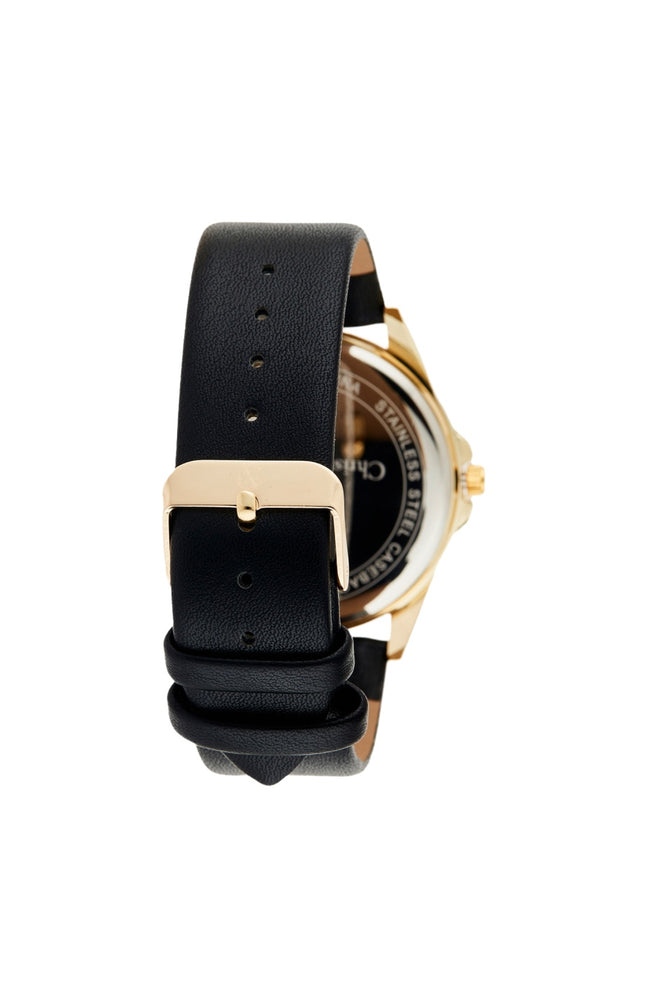 Montre à quartz - Polyuréthane - Noir & doré - Homme