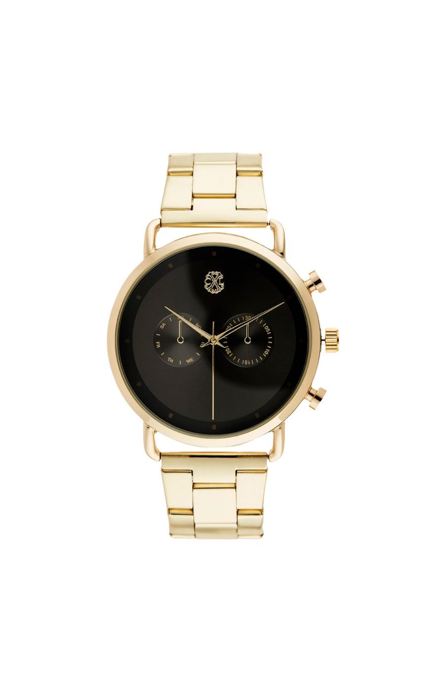 Montre à quartz - Alliage & laiton - Doré & noir - Homme