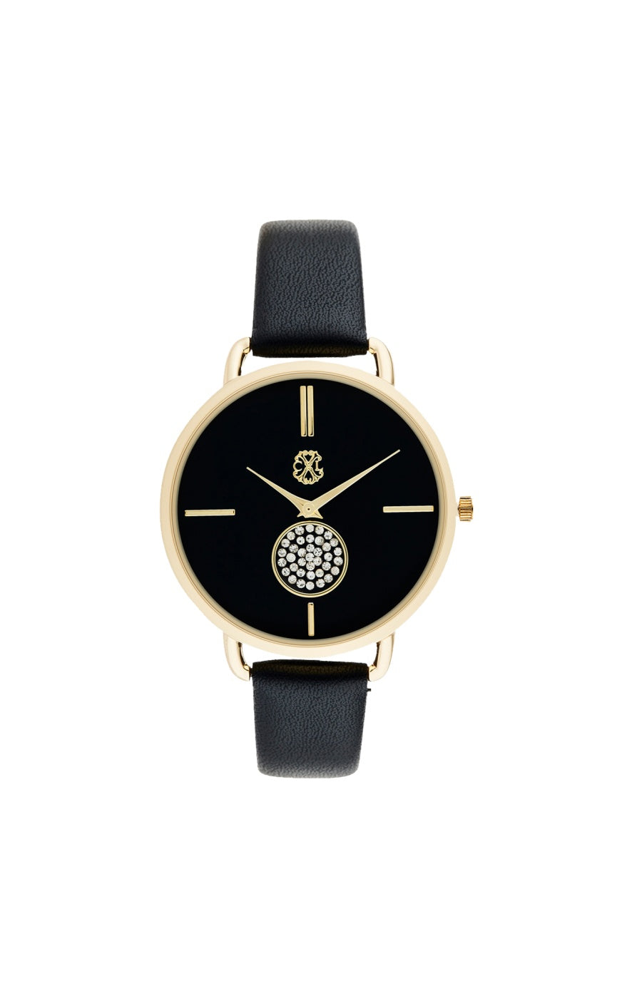 Montre à quartz - Alliage & laiton - Noir & doré