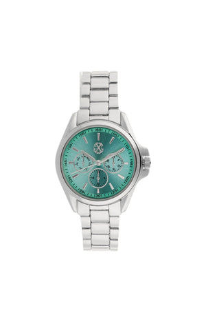 Montre à quartz - Alliage - Argenté & turquoise