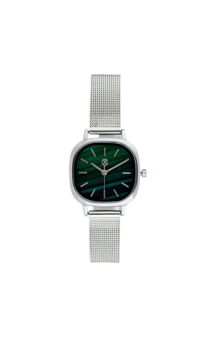 Montre à quartz - Alliage & laiton - Argenté & vert