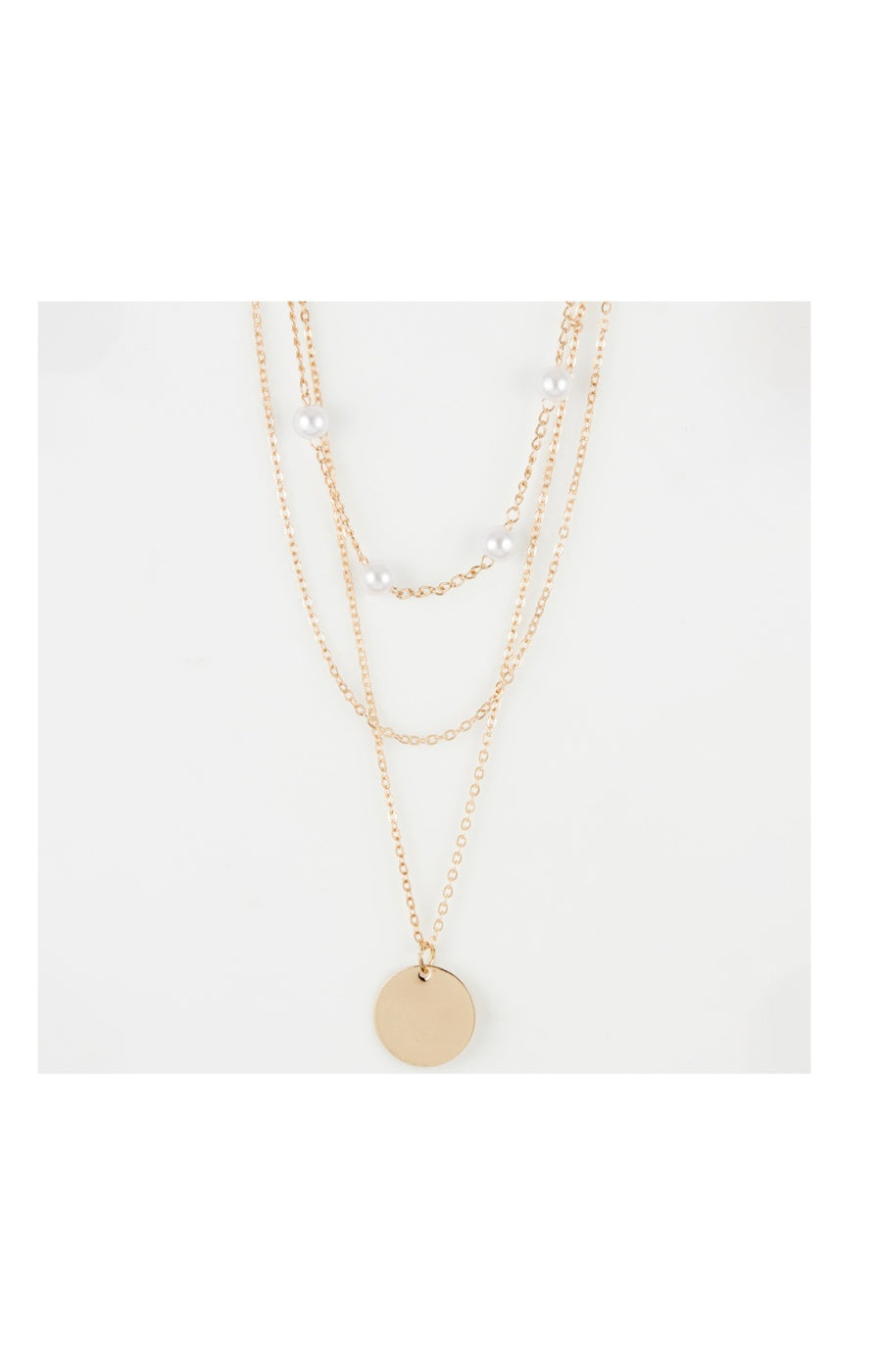 Collier 3 rangs - Alliage - Doré & blanc