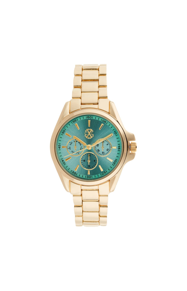 Montre à quartz - Alliage & laiton - Doré & vert