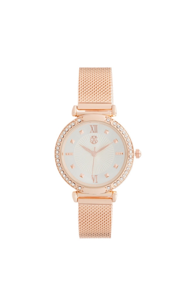 Montre à quartz - Alliage - Rose gold & blanc
