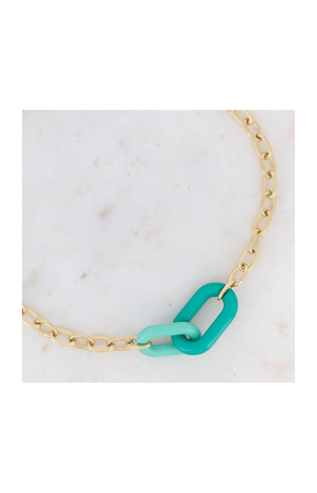 Collier Nadia - Acier inoxydable doré & résine
