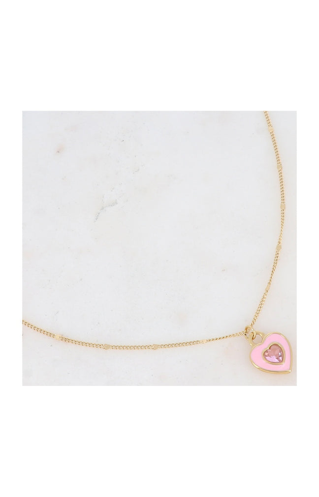 Collier Chlorisia - Acier inoxydable doré, émail & cristal