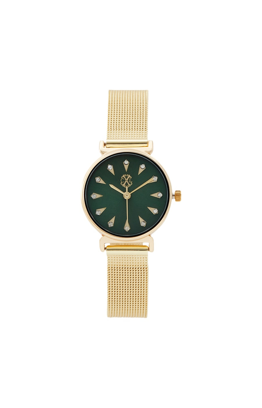 Montre à quartz - Alliage & laiton - Doré & vert foncé