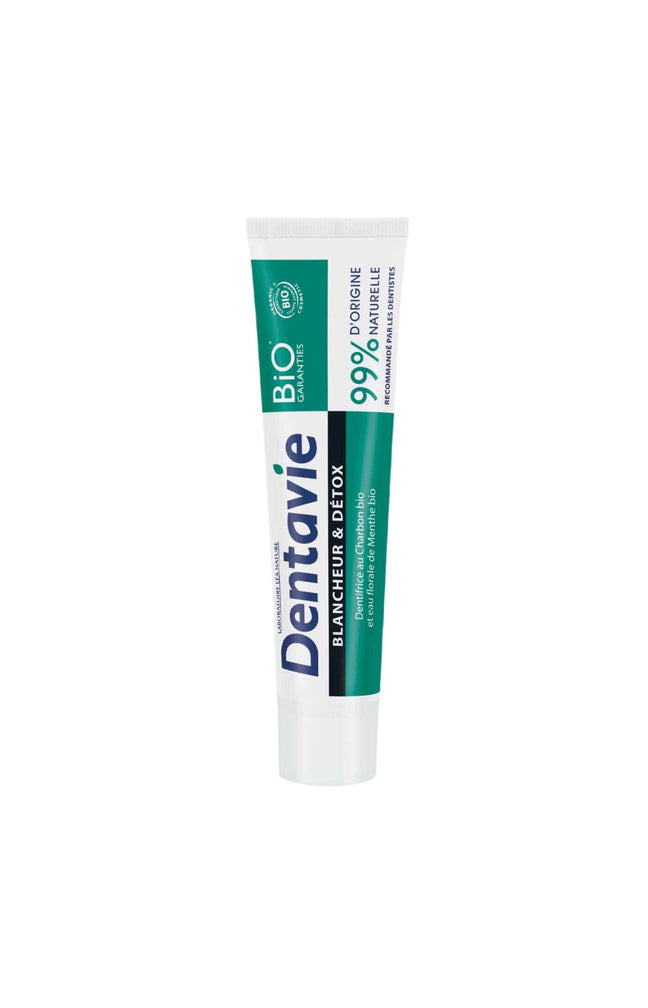 Dentifrice blancheur & détox bio - Charbon & eau florale de menthe - 75 ml