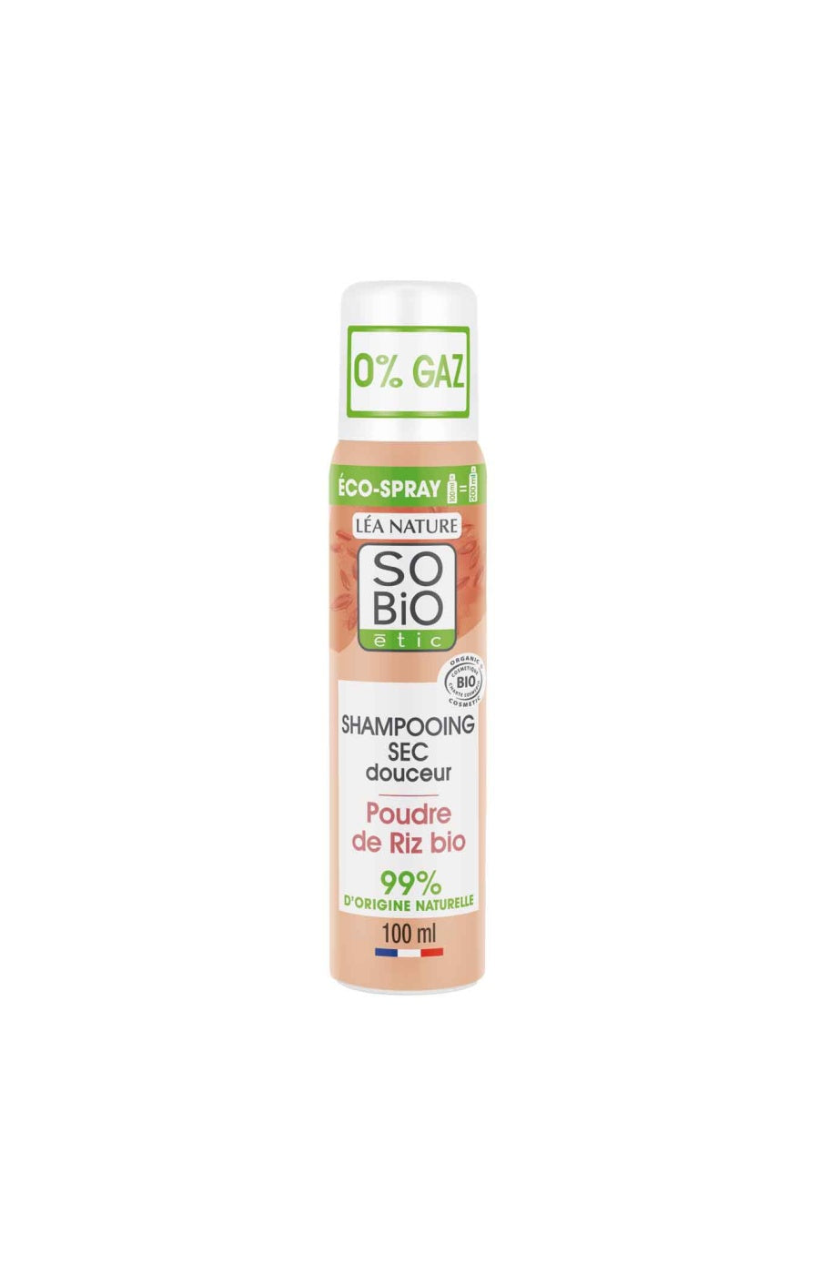 Shampoing sec bio - Poudre de riz bio - Tous types de cheveux - 100 ml