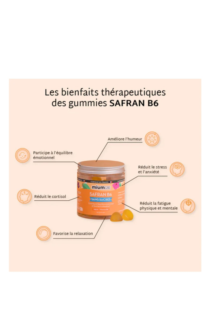 Cure gummies équilibre émotionnel - Pêche & hibiscus - Sans sucres - 2 mois