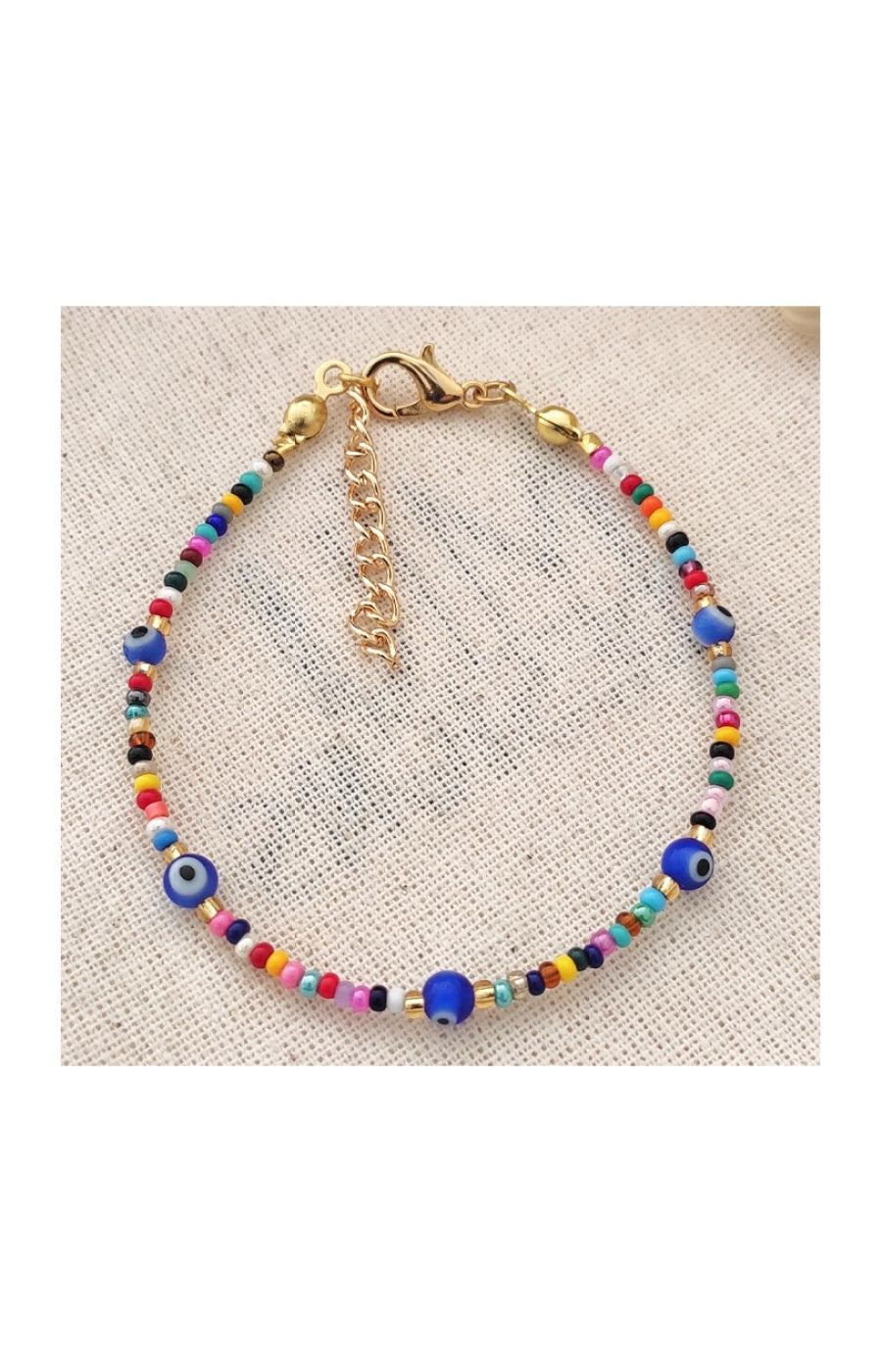 Bracelet - Laiton plaqué or & perles