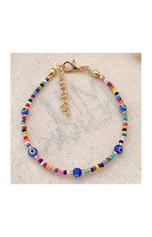 Bracelet - Laiton plaqué or & perles
