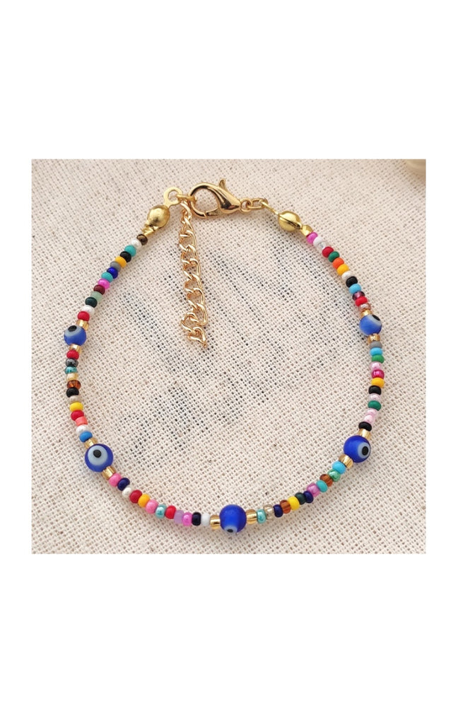 Bracelet - Laiton plaqué or & perles