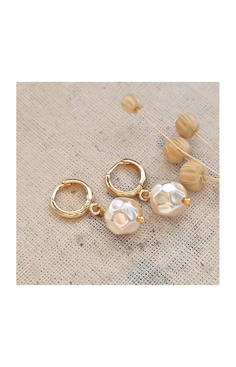 Boucles d'oreilles - Laiton plaqué or & perles