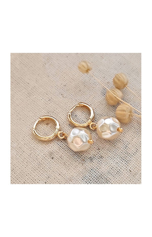 Boucles d'oreilles - Laiton plaqué or & perles