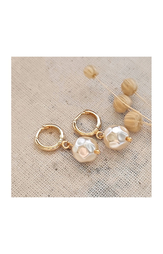 Boucles d'oreilles - Laiton plaqué or & perles