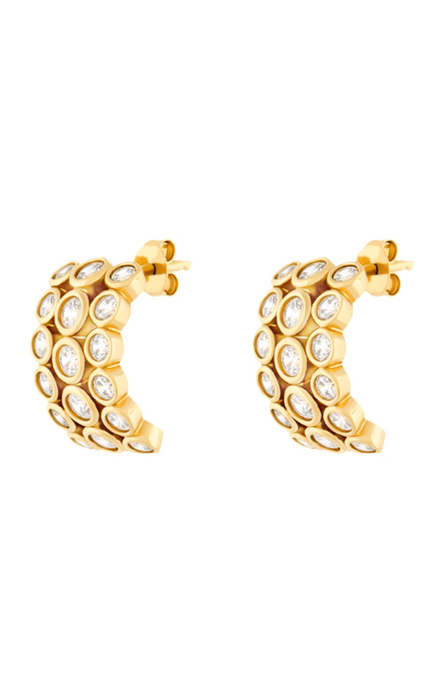 Boucles d'oreilles - Trio - Laiton doré or 1 micron
