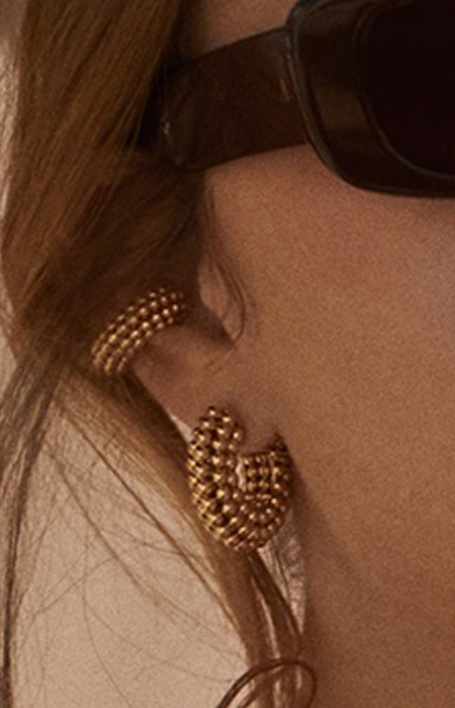 Boucles d'oreilles - Mimosa - Laiton doré or 1 micron